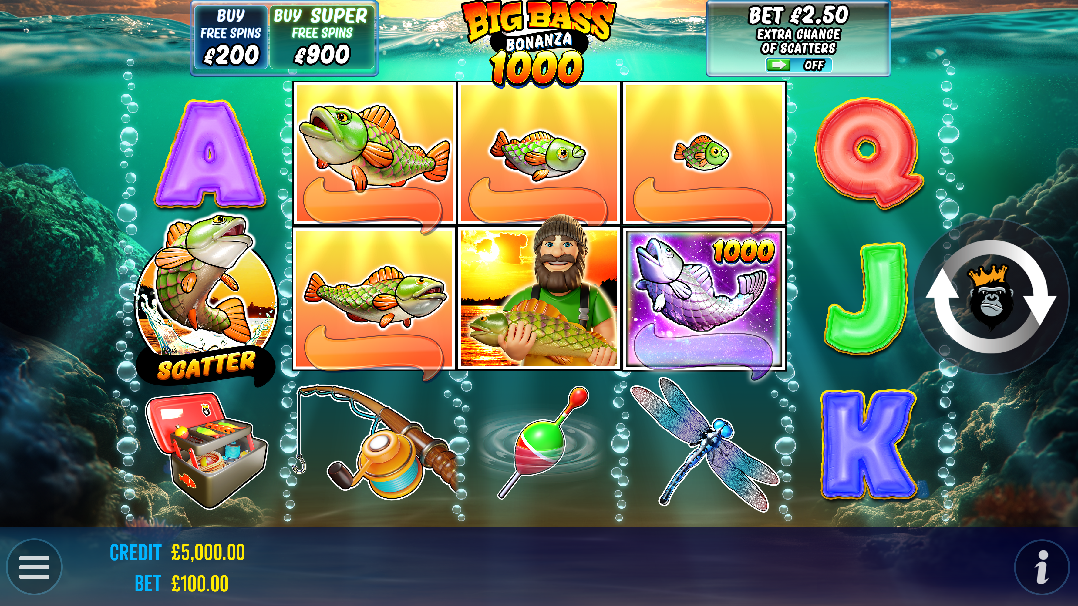 Big Bass Bonanza 1000 - Main game