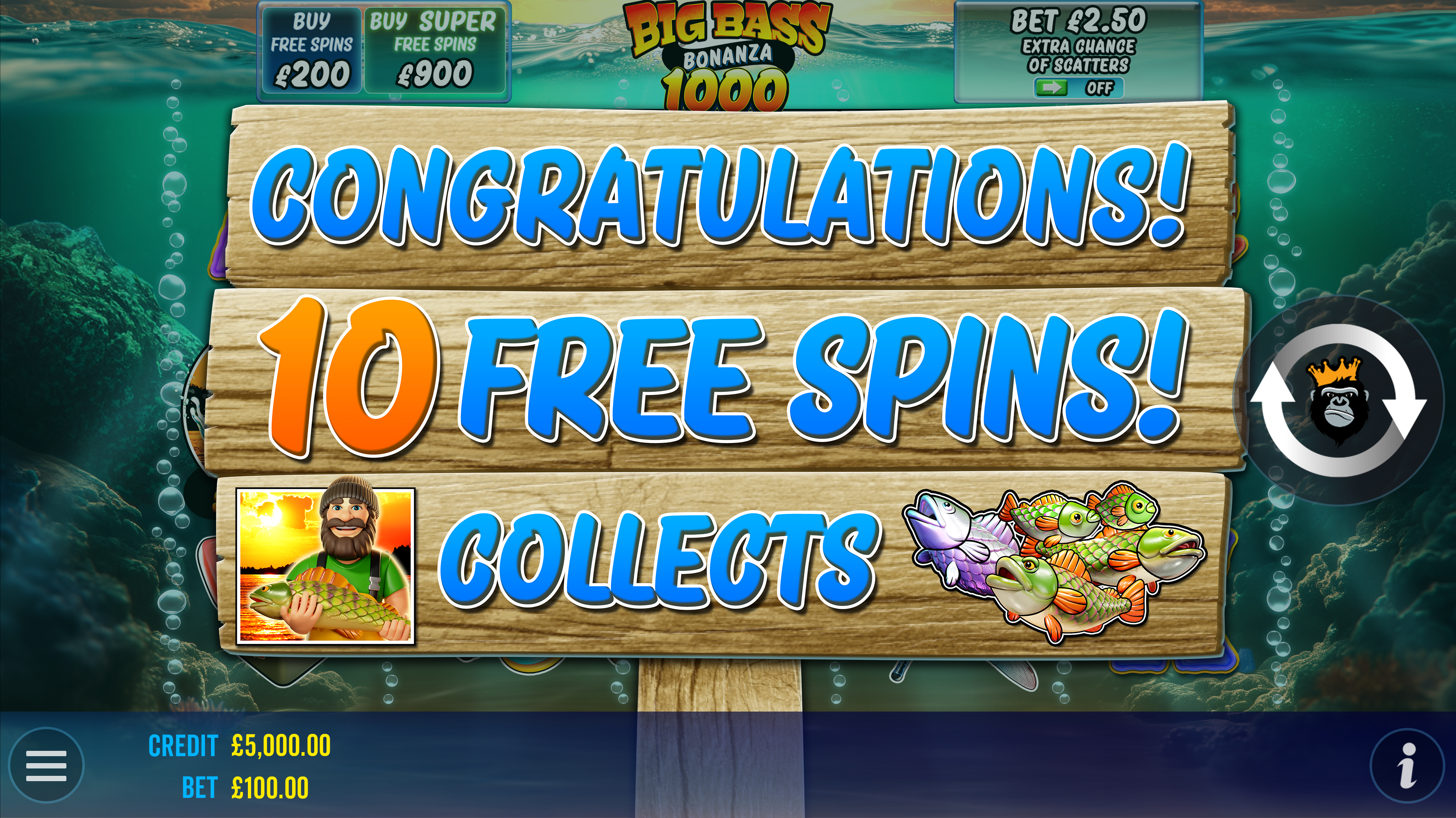 Big Bass Bonanza 1000 - Free spins bonus