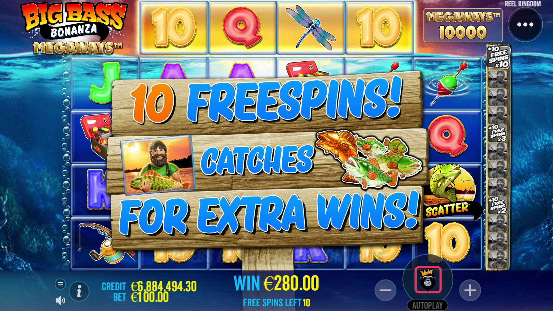 Big Bass Bonanza Megaways - Free spins bonus