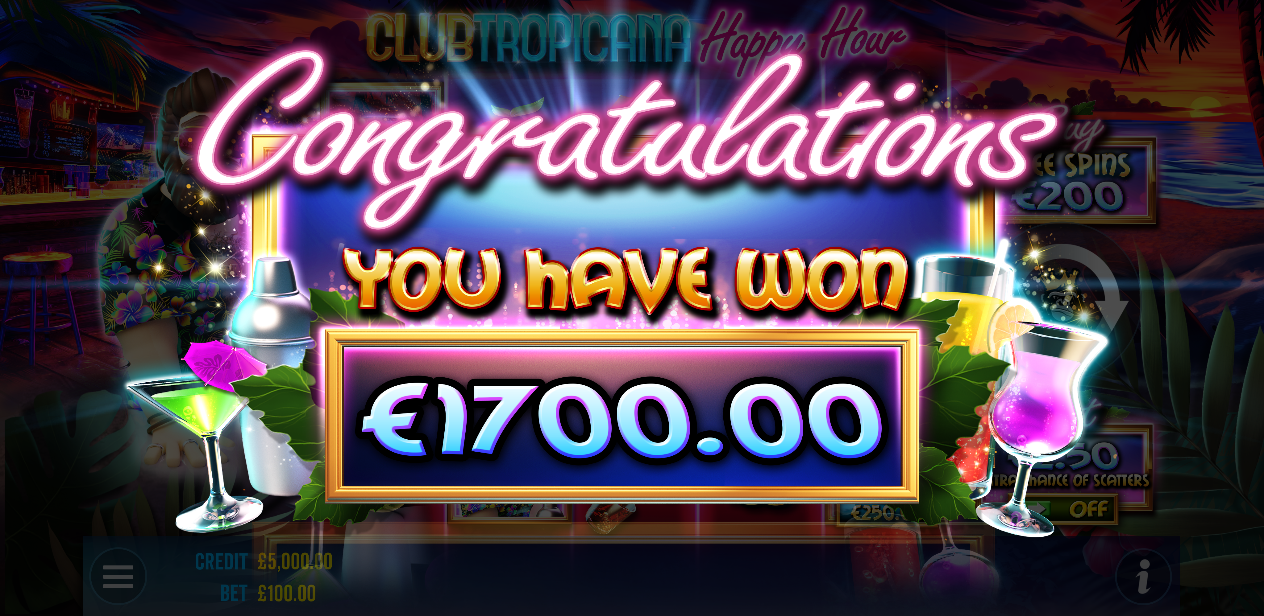 Club Tropicana - Happy Hour - Free spins 1