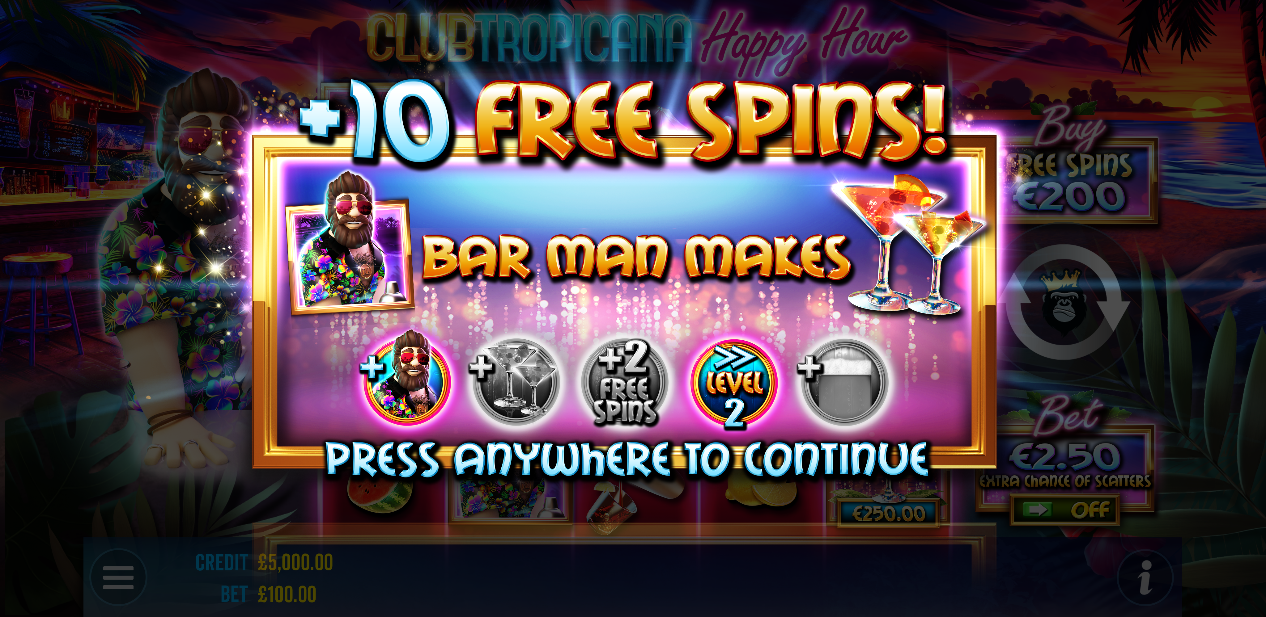 Club Tropicana - Happy Hour - Free spins 2