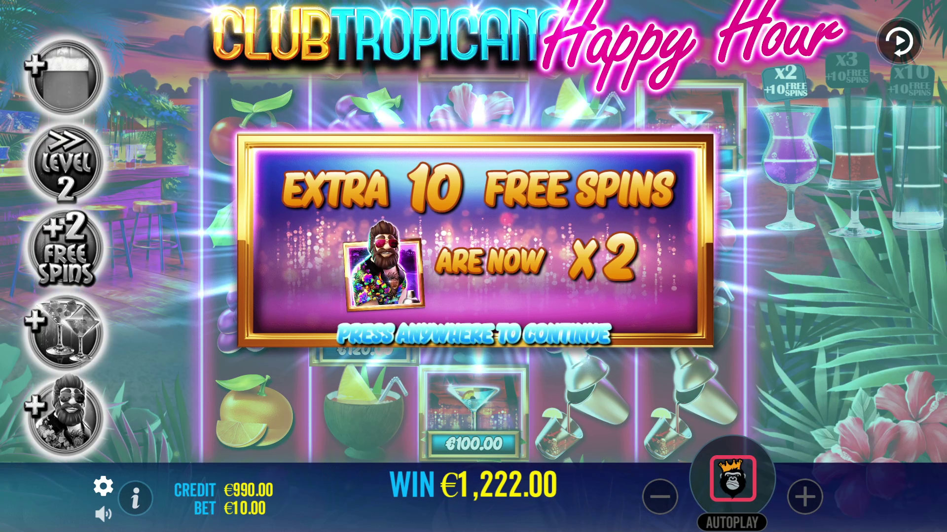 Club Tropicana - Happy Hour - Free spins 4