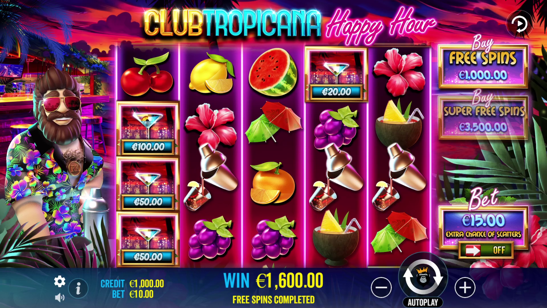 Club Tropicana - Happy Hour - Free spins 8