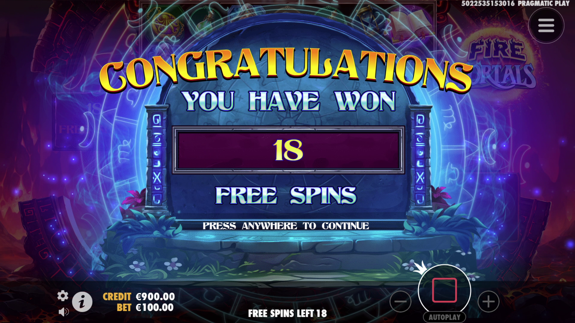 Fire Portals - Free spins bonus