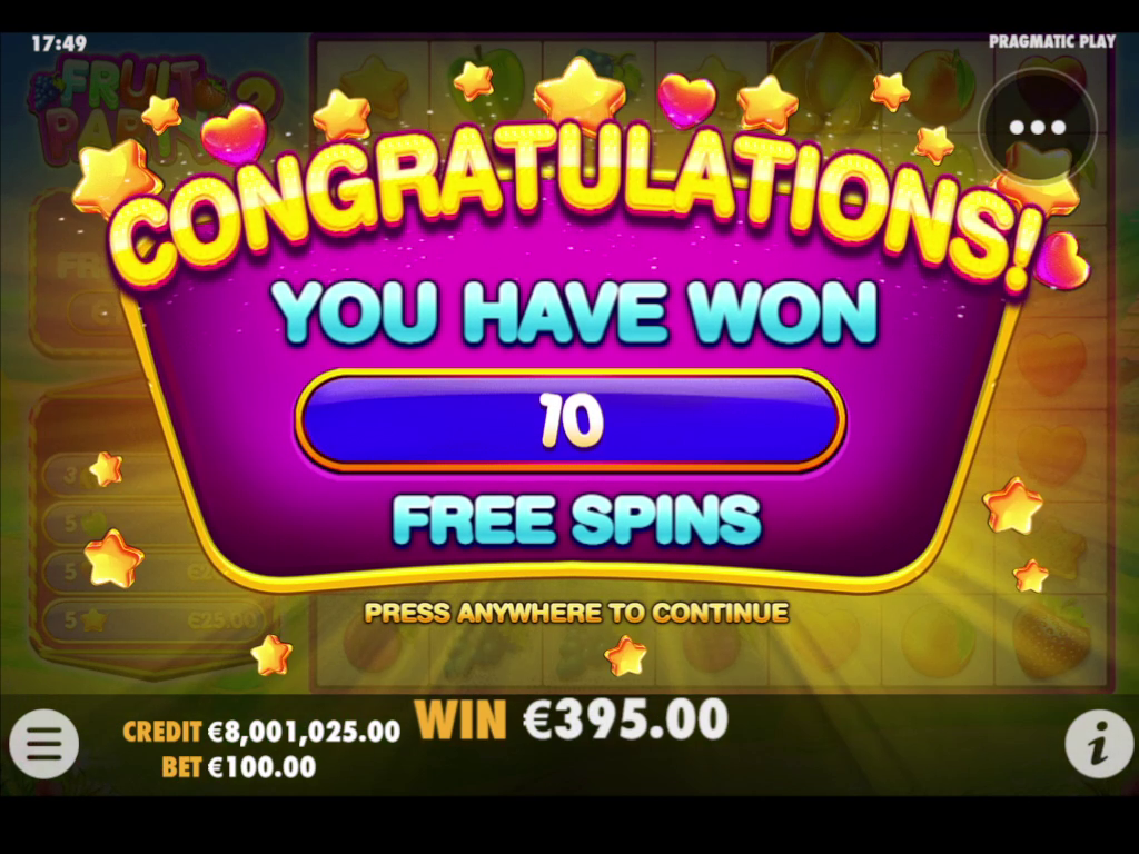 Fruit Party 2 - Free spins 1