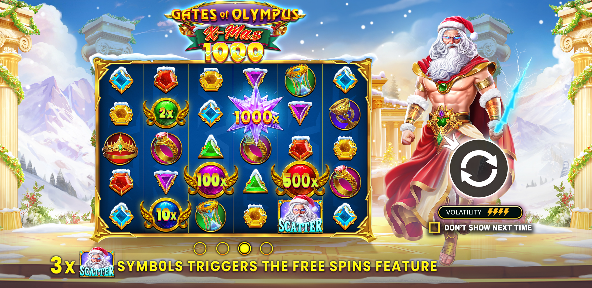 Gates of Olympus Xmas 1000 - Start screen 1