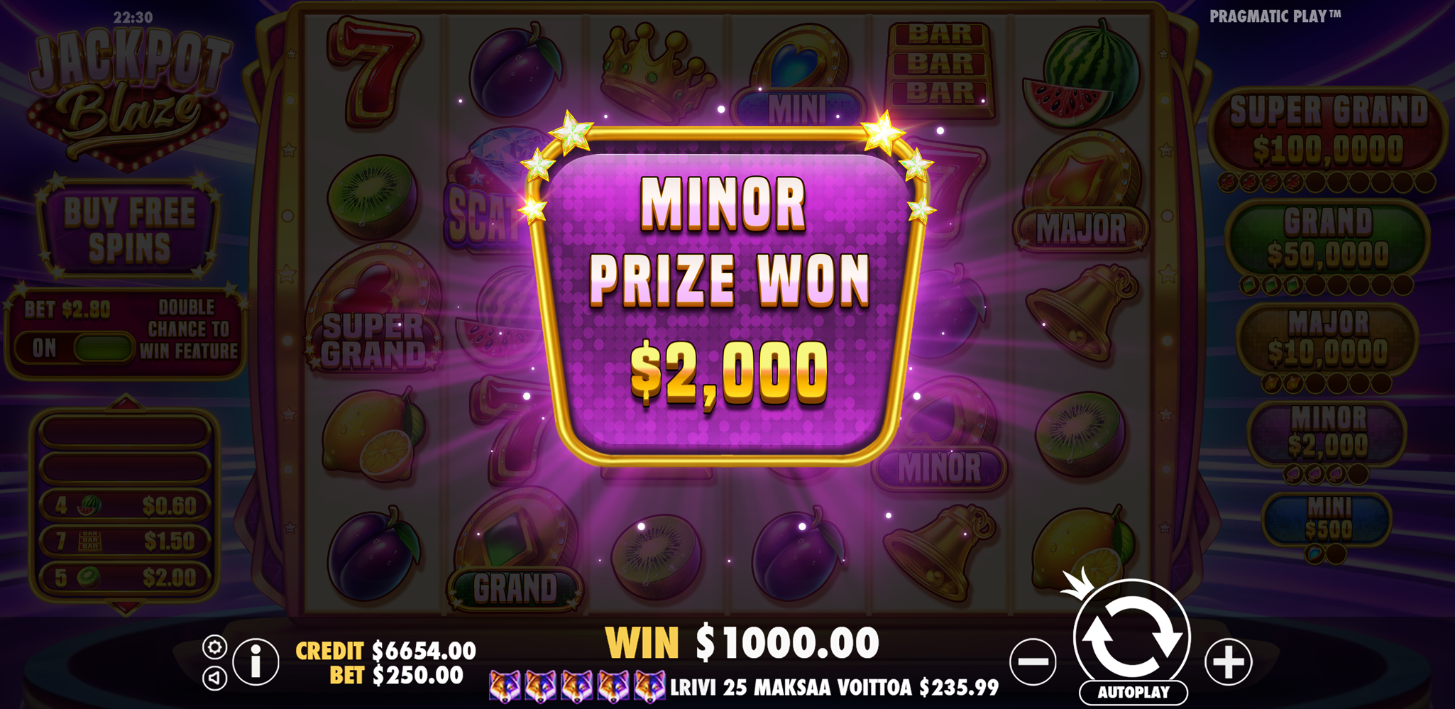 Jackpot Blaze - Big win 15