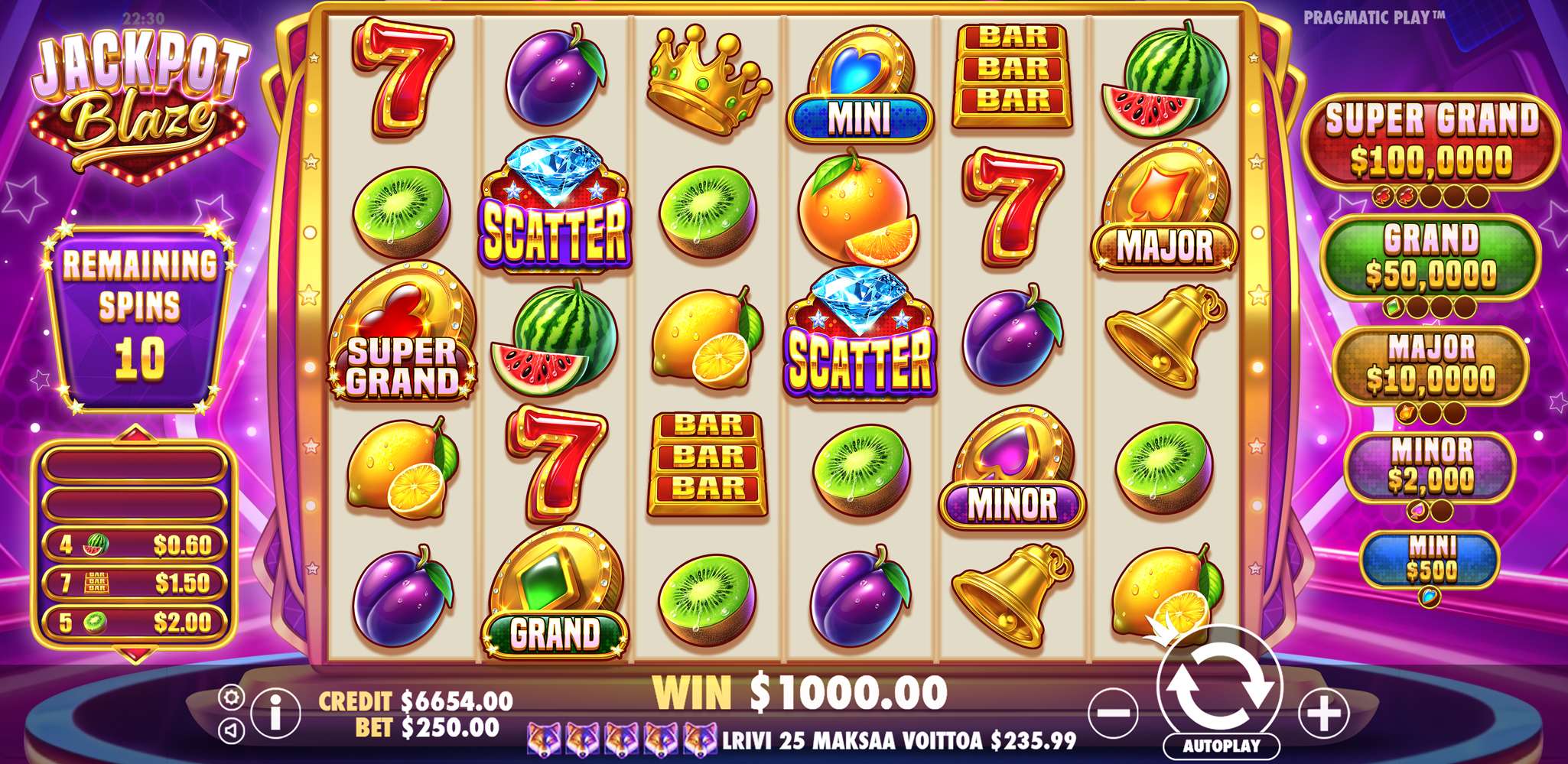 Jackpot Blaze - Free spins 3