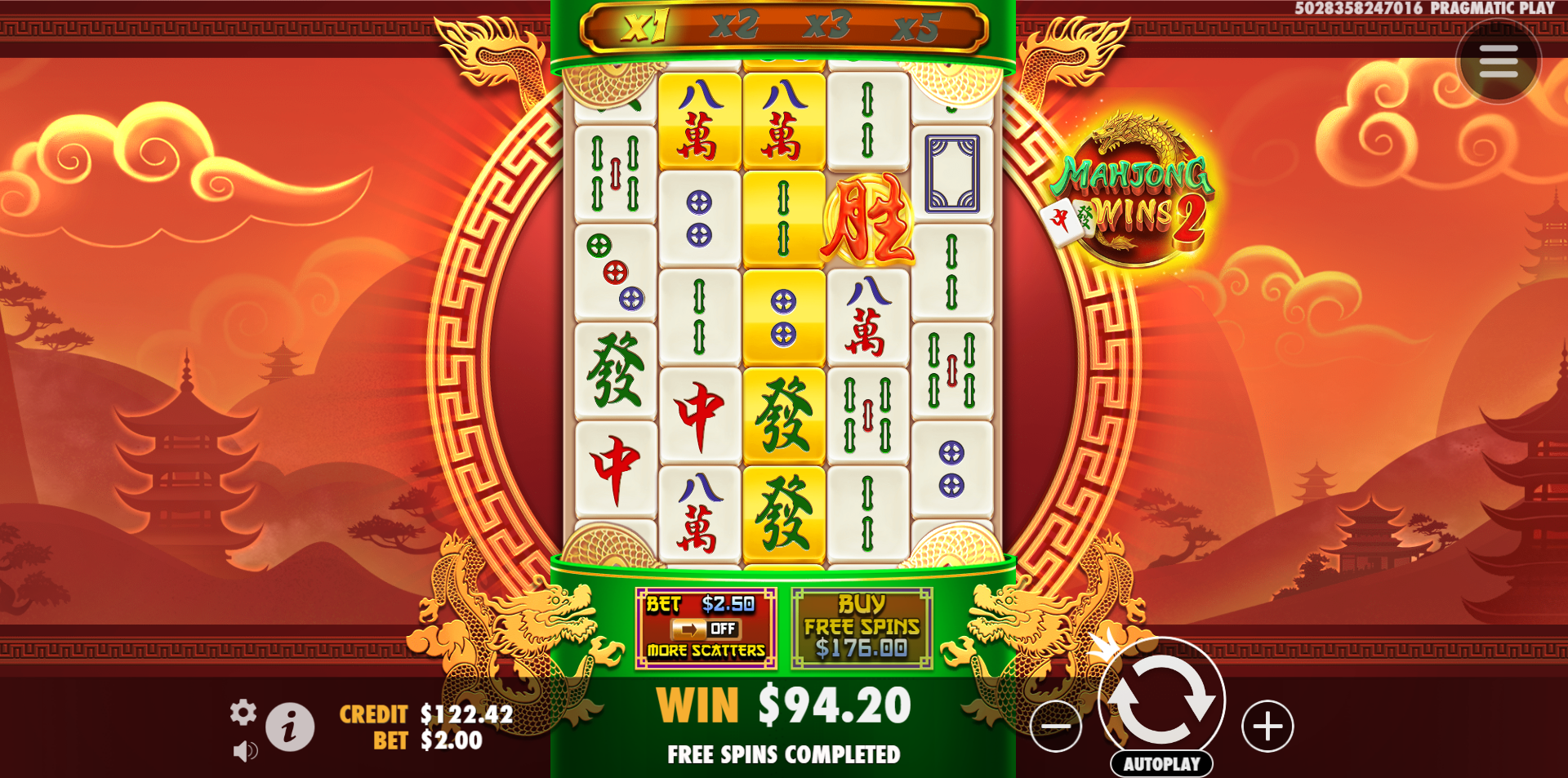 Mahjong Wins 2 - Main game