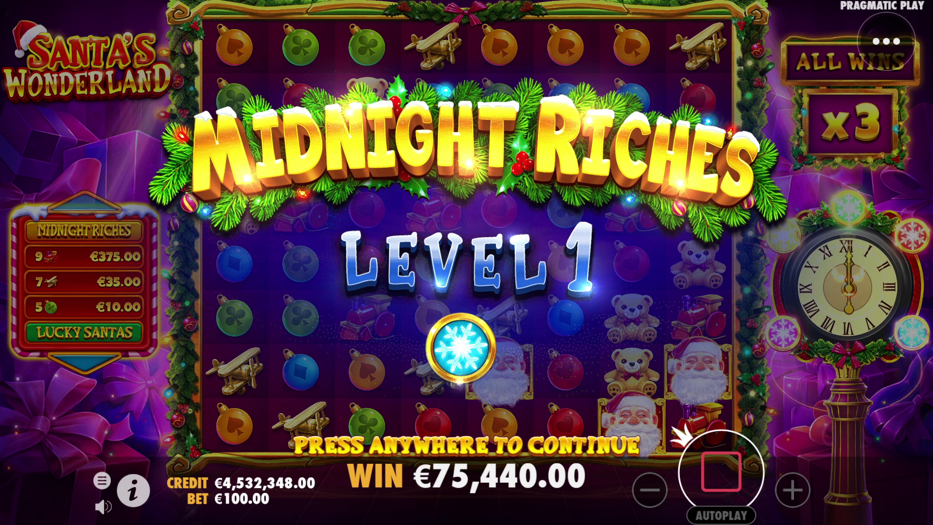 Santa's Wonderland - Free spins bonus