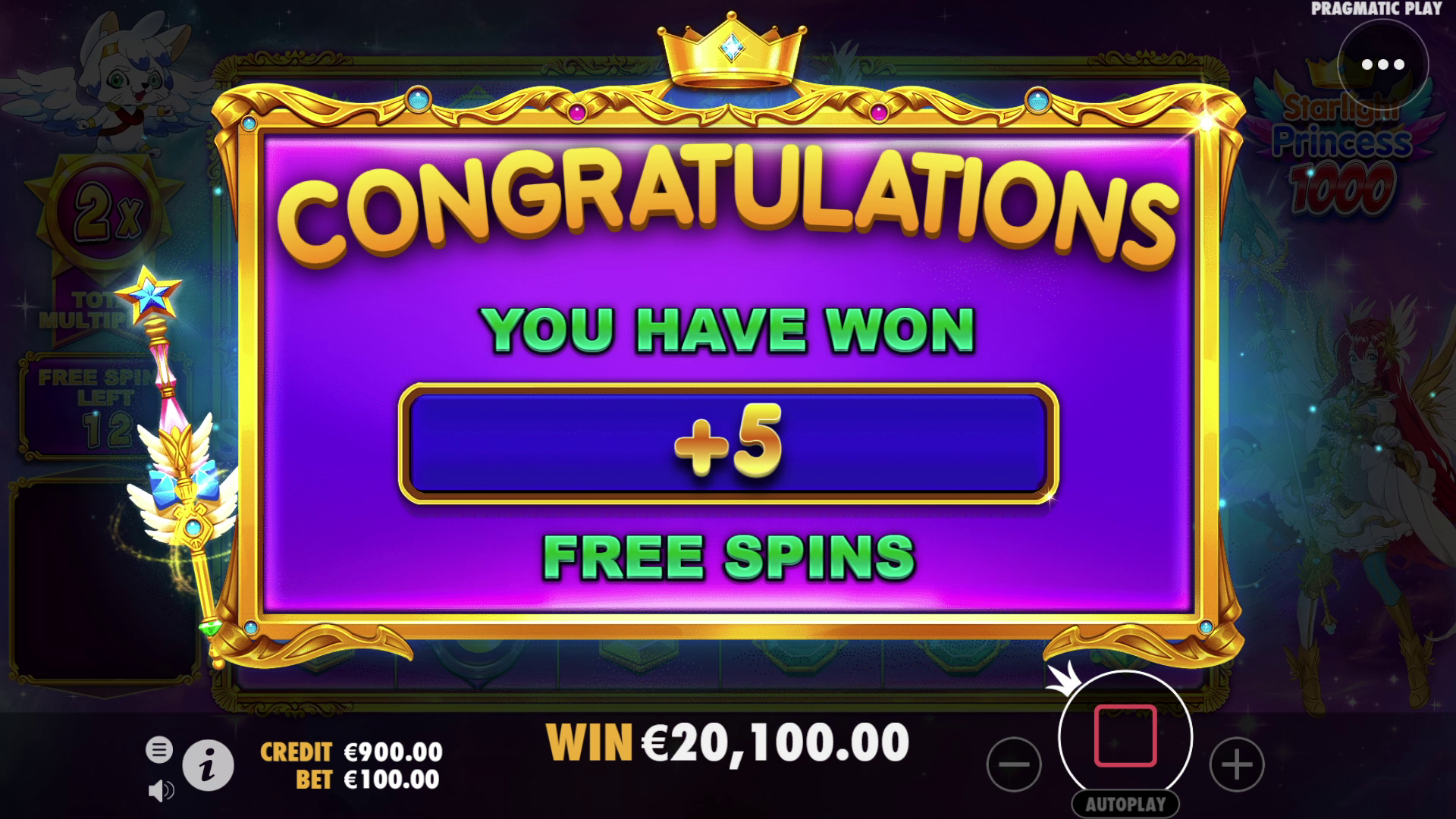 Starlight Princess 1000 - Free spins 5