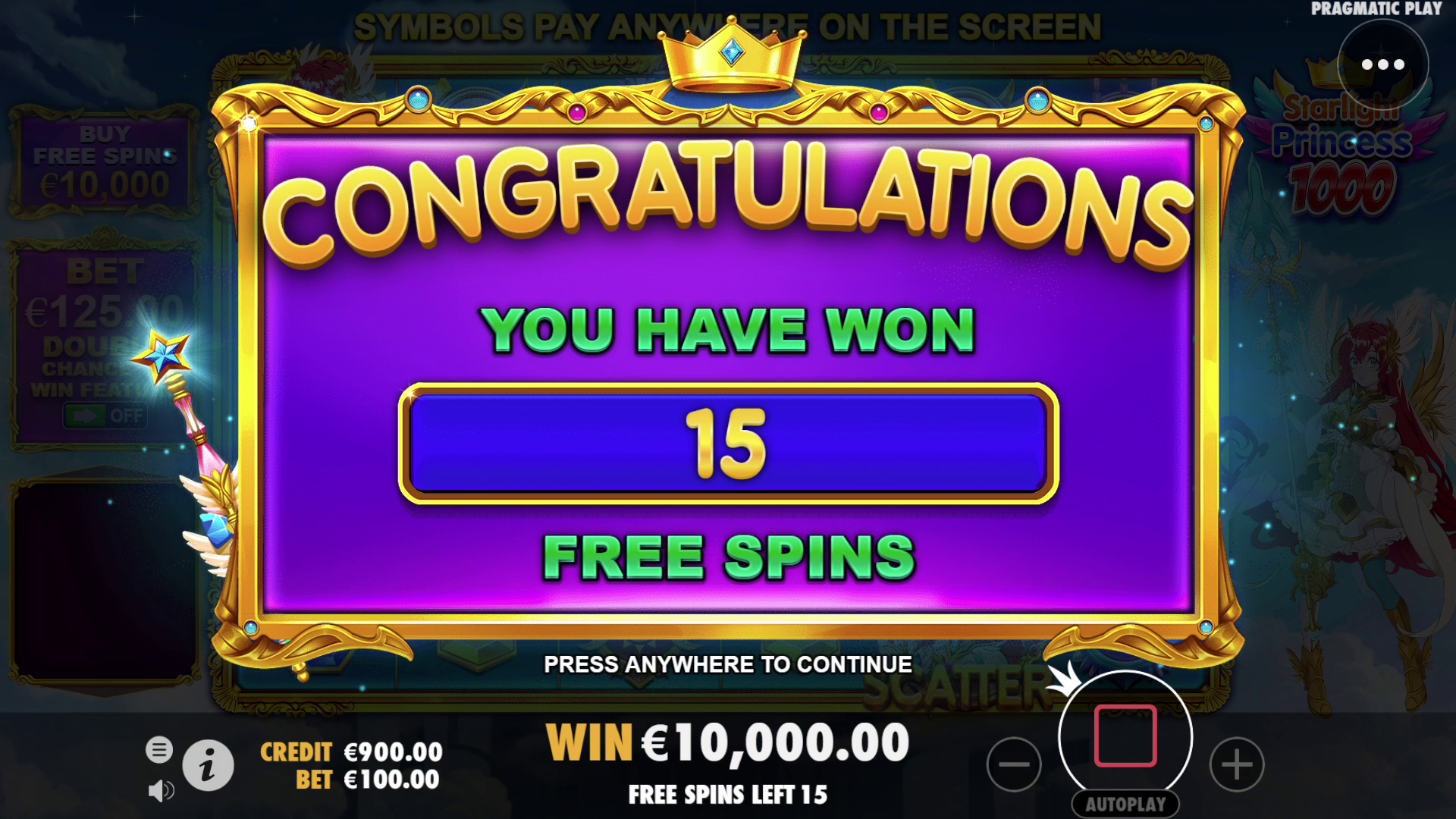 Starlight Princess 1000 - Free spins 6