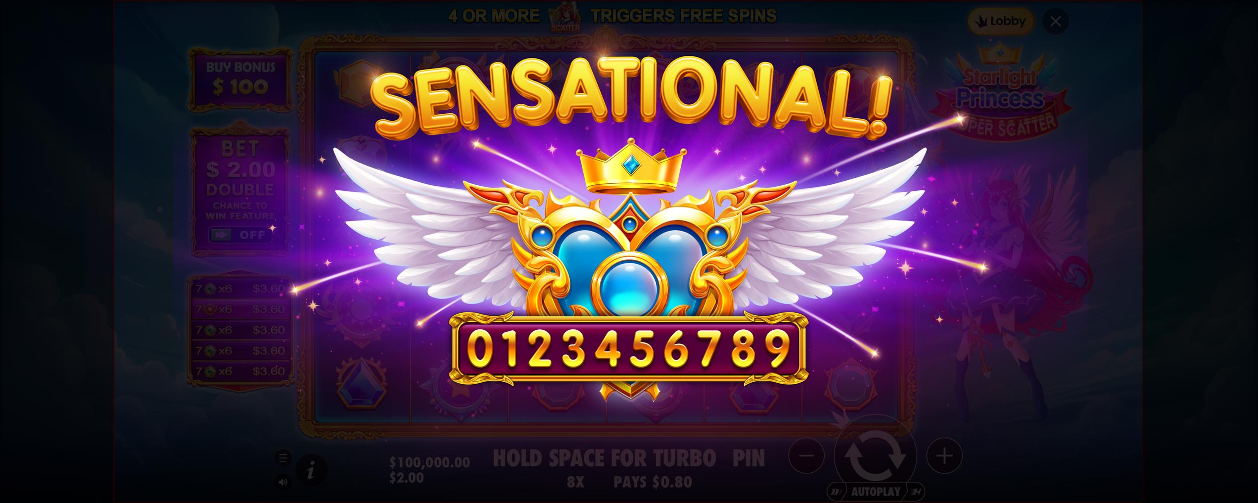 Starlight Princess Super Scatter - Big win 6