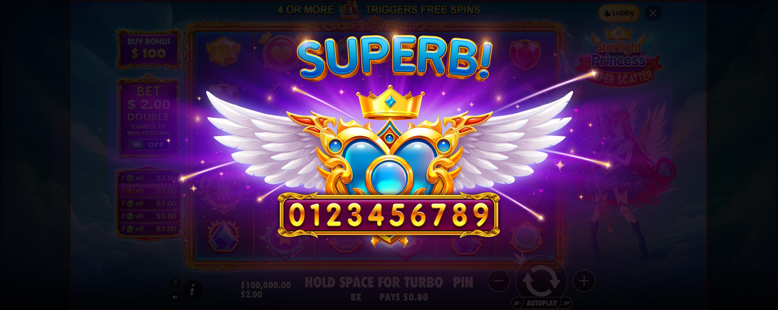 Starlight Princess Super Scatter - Big win 8