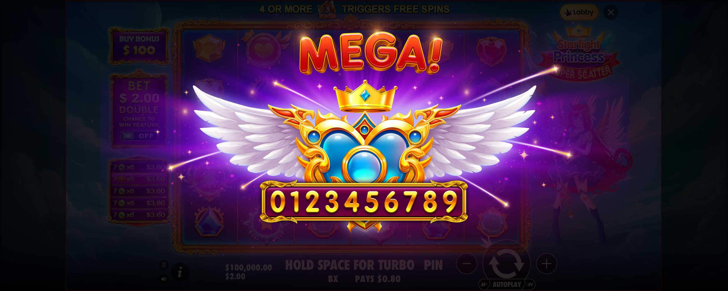 Starlight Princess - Free spins 6
