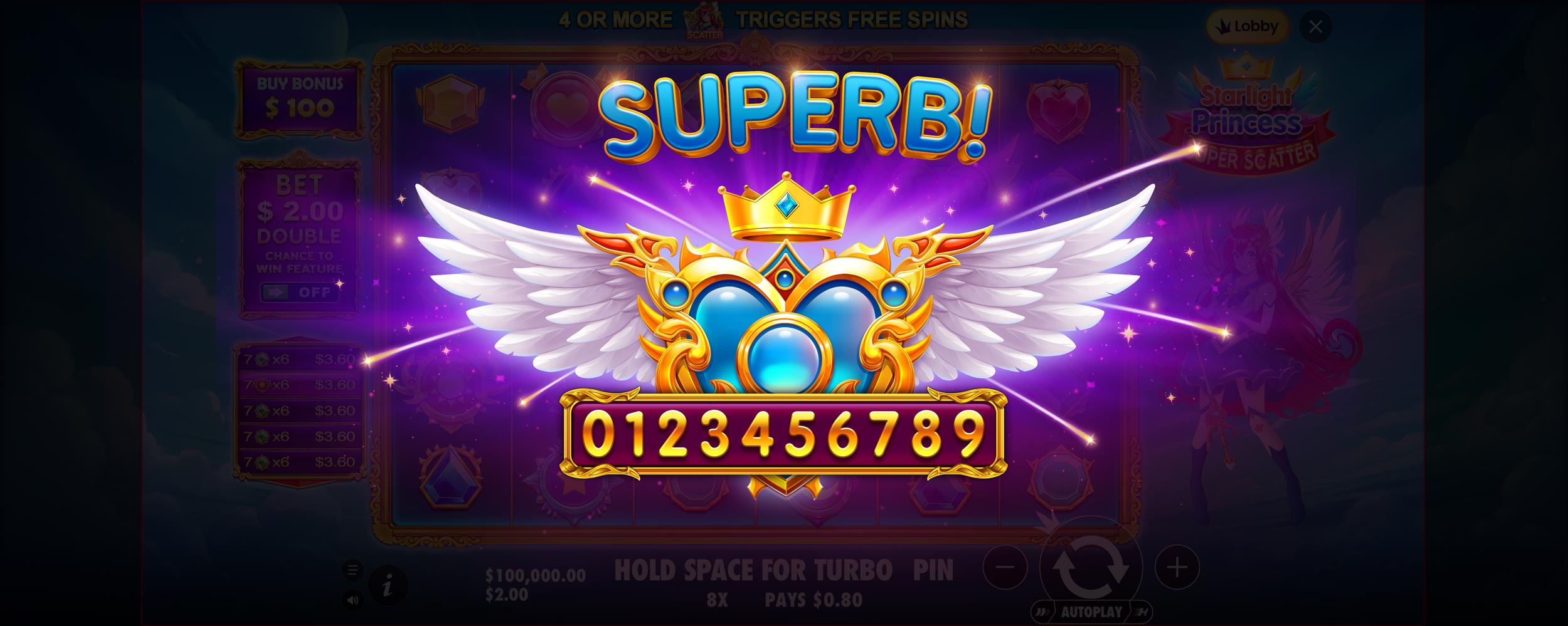 Starlight Princess - Free spins 13