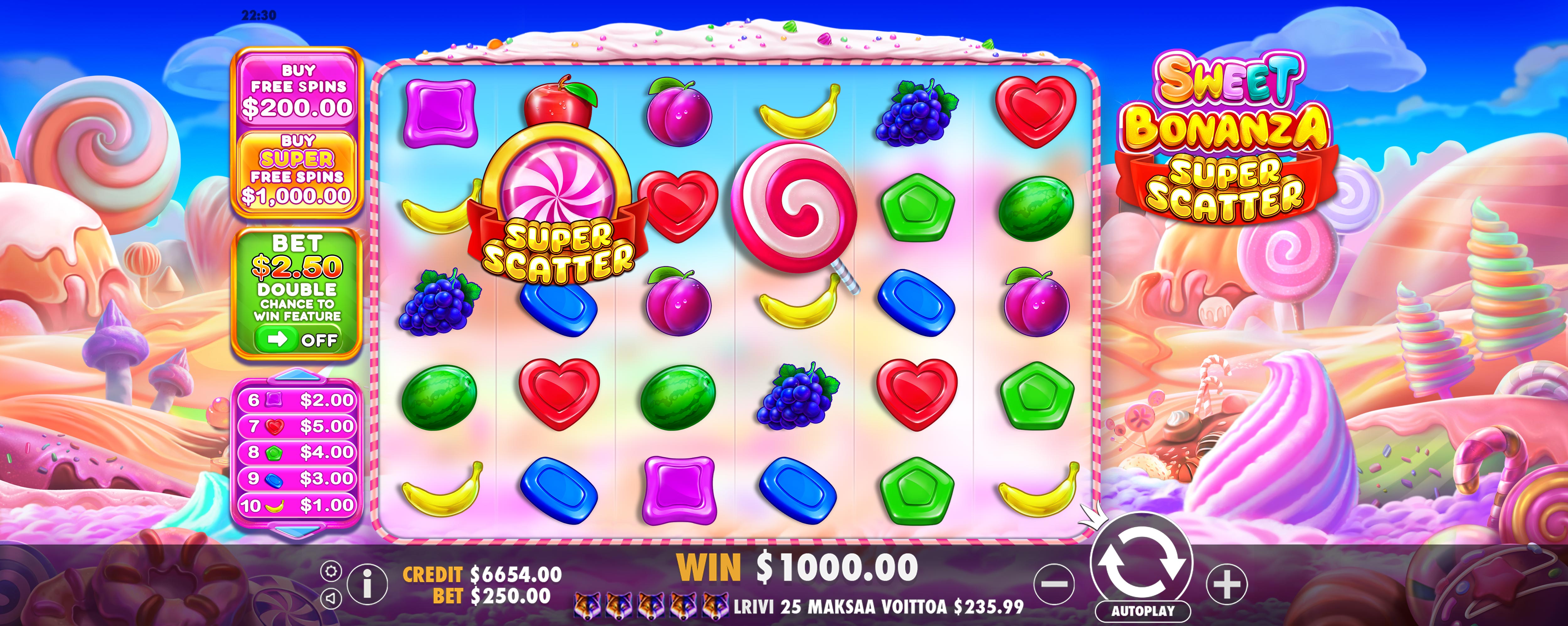 Sweet Bonanza Super Scatter - Main game