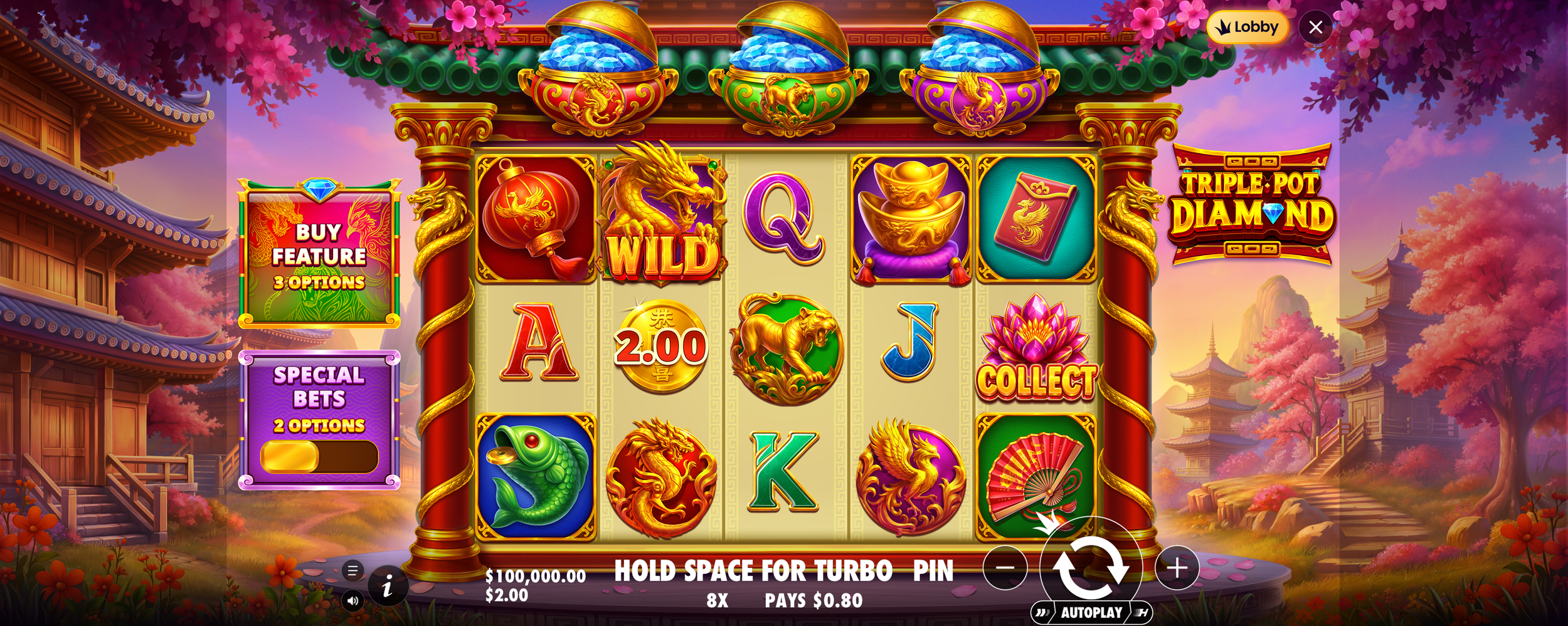 Triple Pot Diamond - Main game