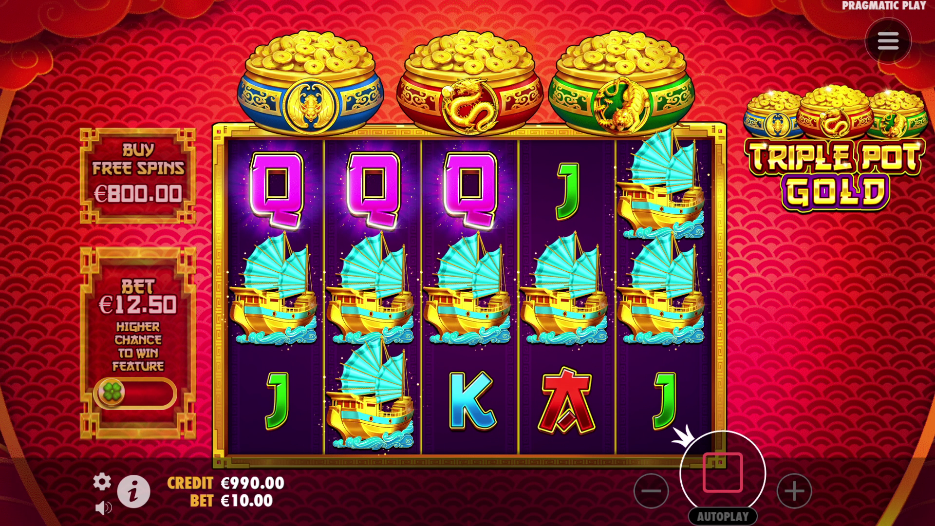 Triple Pot Gold - Main game