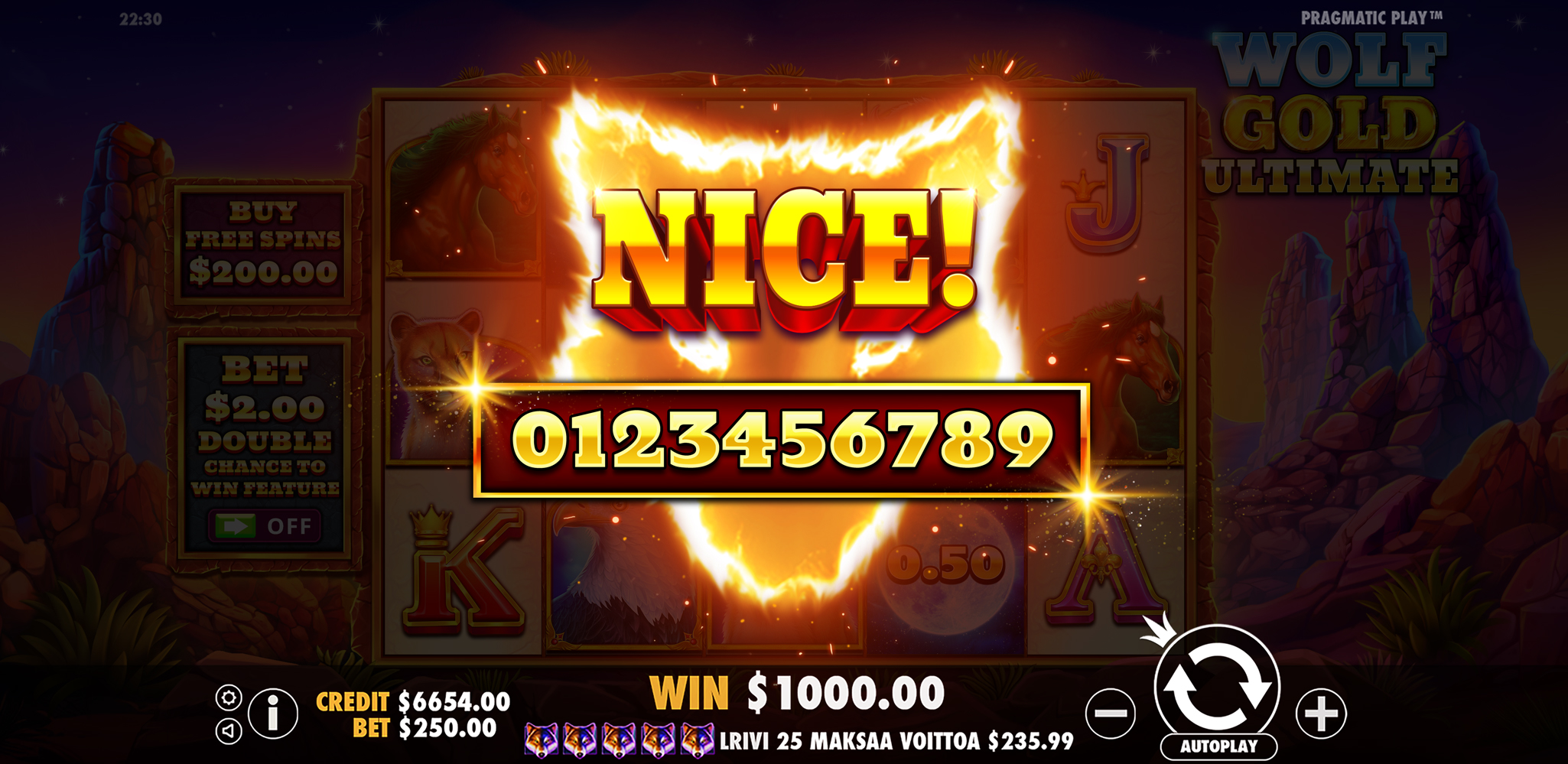 Wolf Gold Ultimate - Big win 1