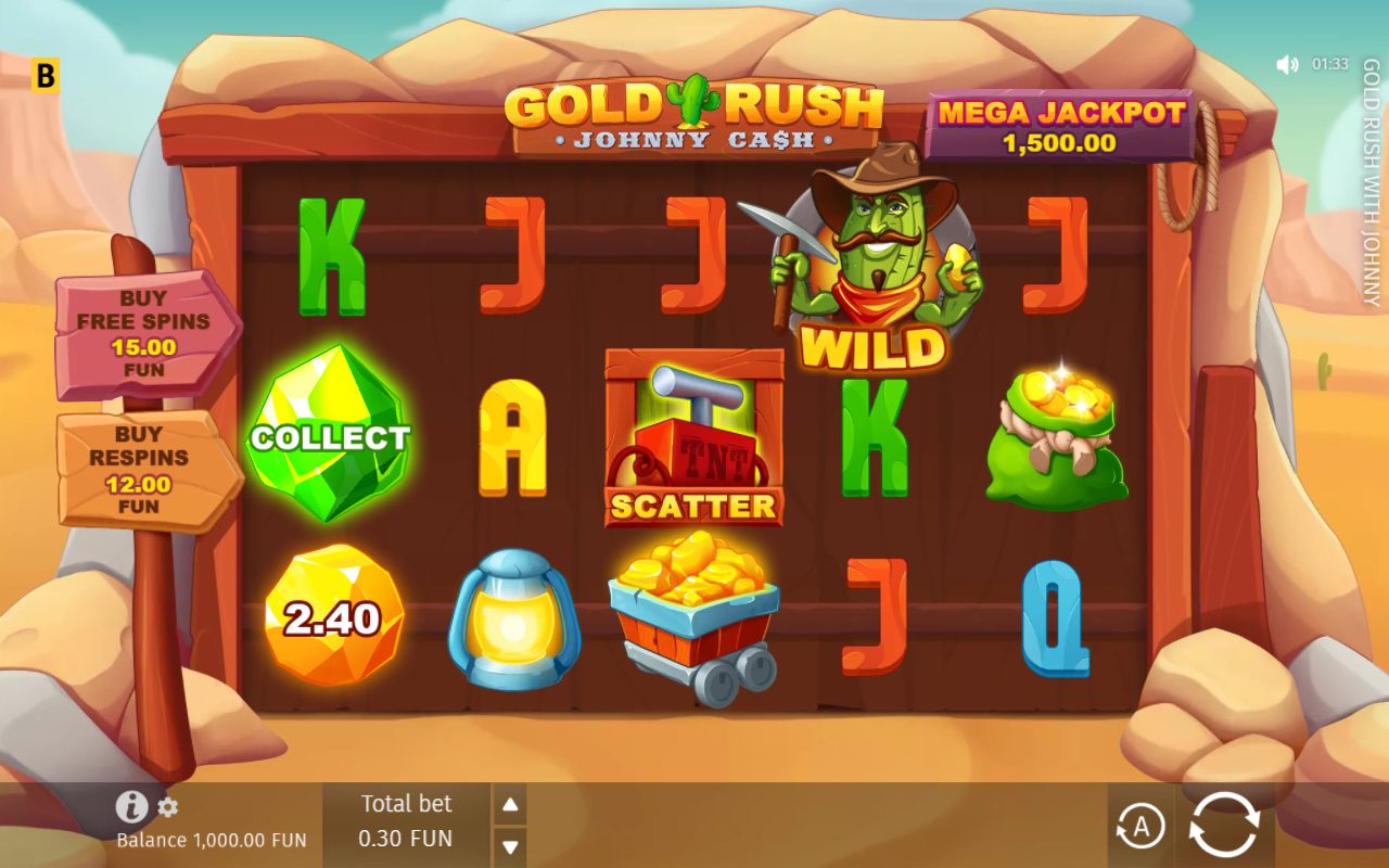 Gold Rush with Johnny Cash game lobby