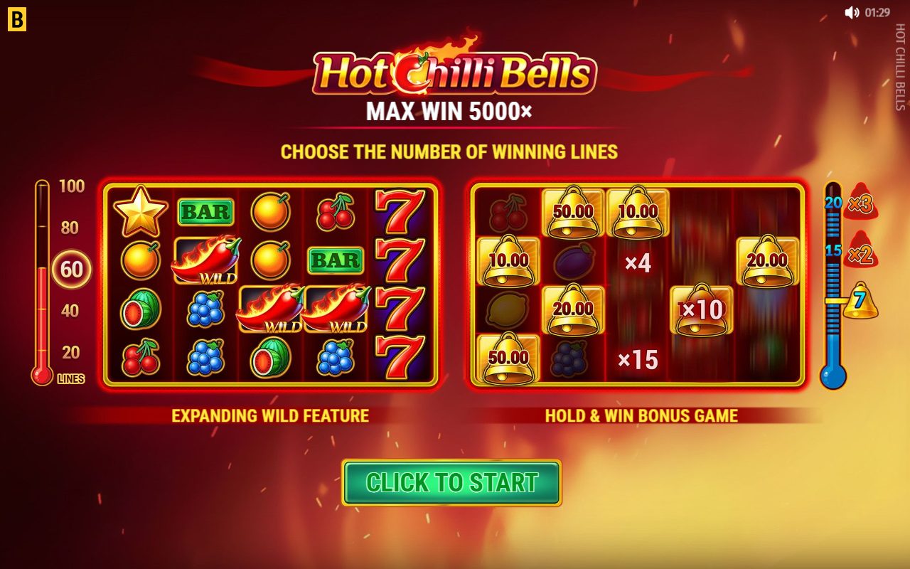 Hot Chilli Bells game lobby