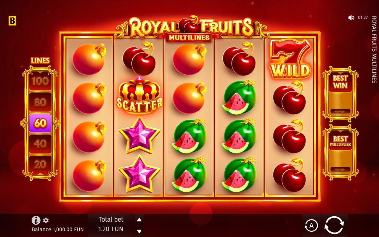 Royal Fruits MultiLines game lobby
