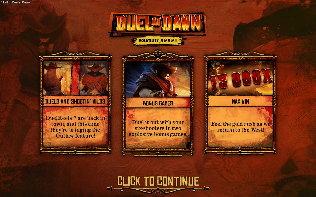 Duel at Dawn game lobby