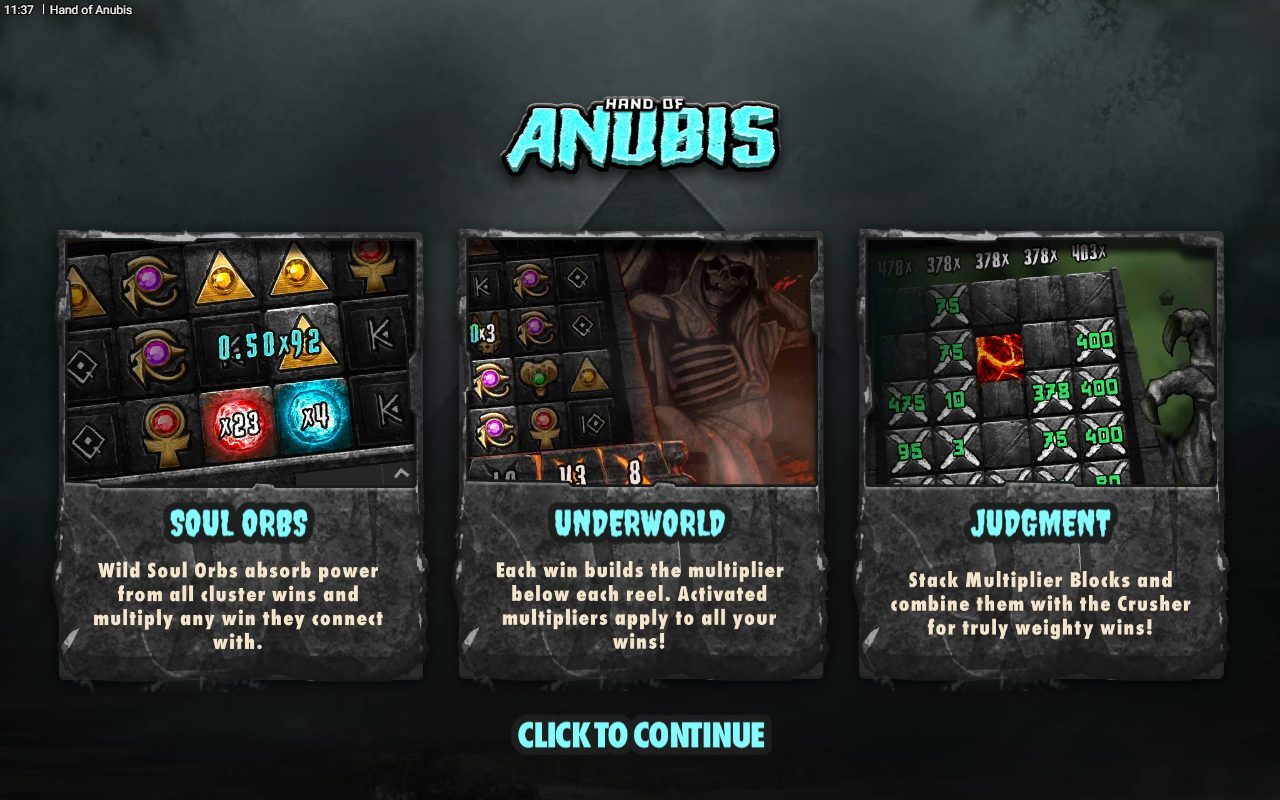 Hand of Anubis game lobby