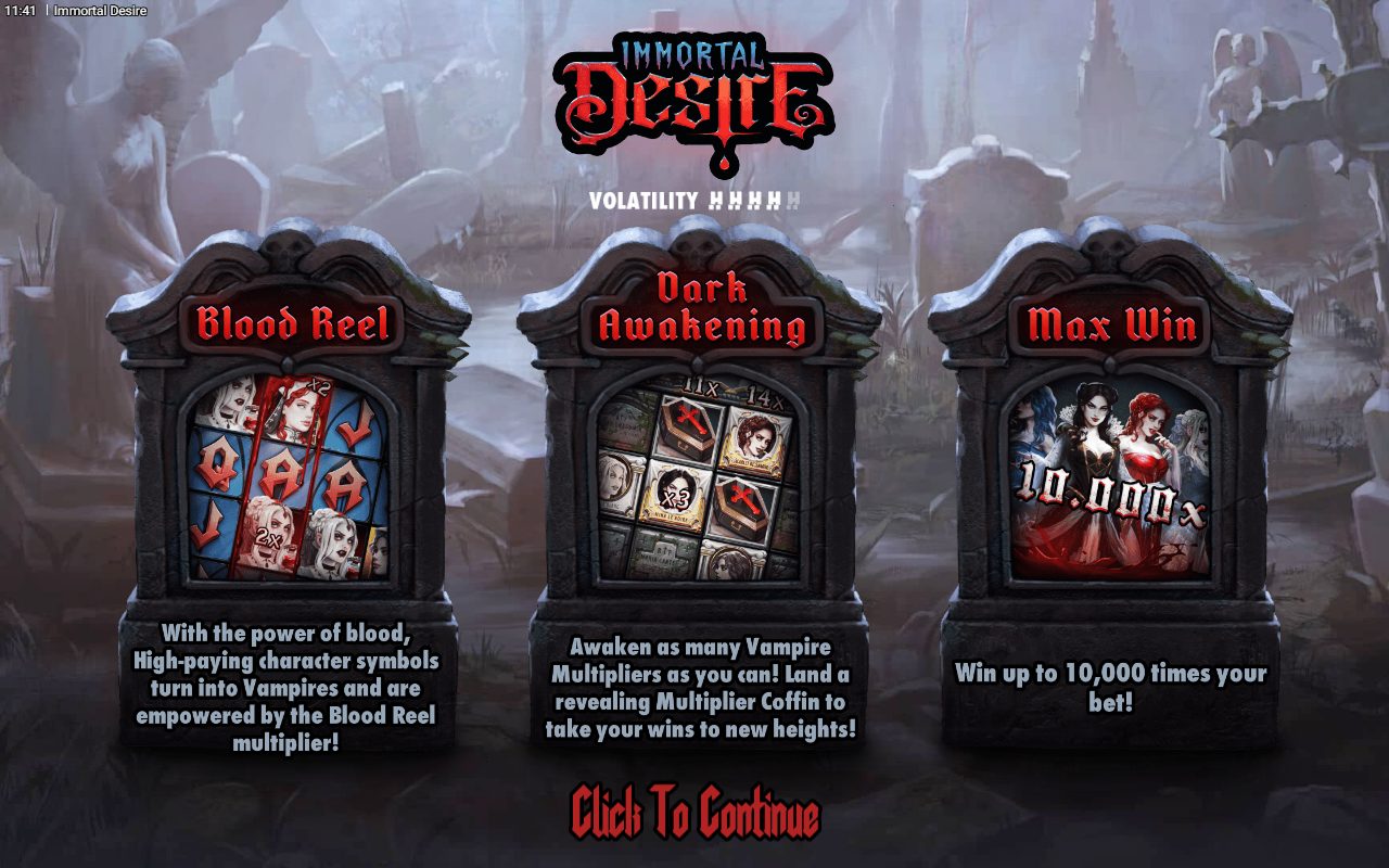Immortal Desire game lobby