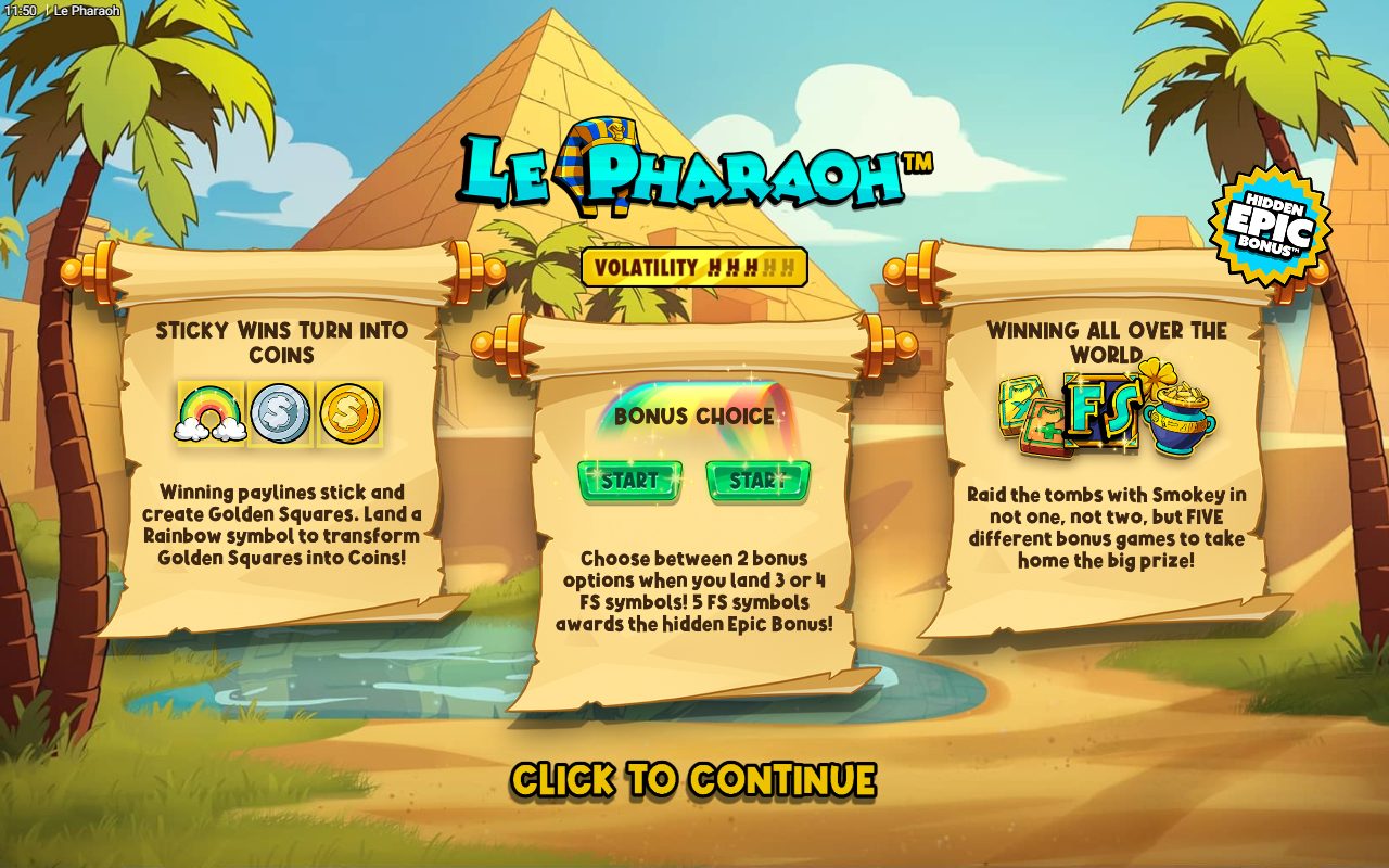 Le Pharaoh game lobby