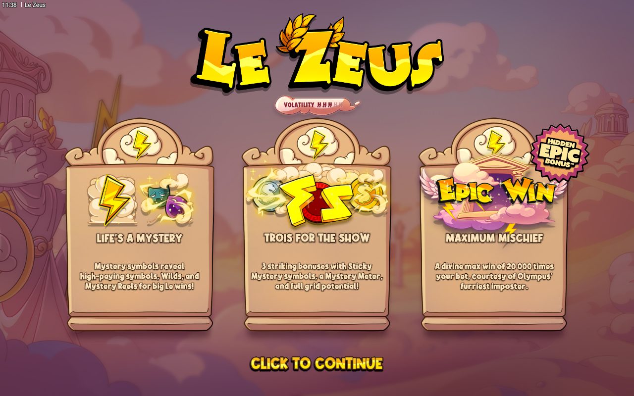 Le Zeus game lobby