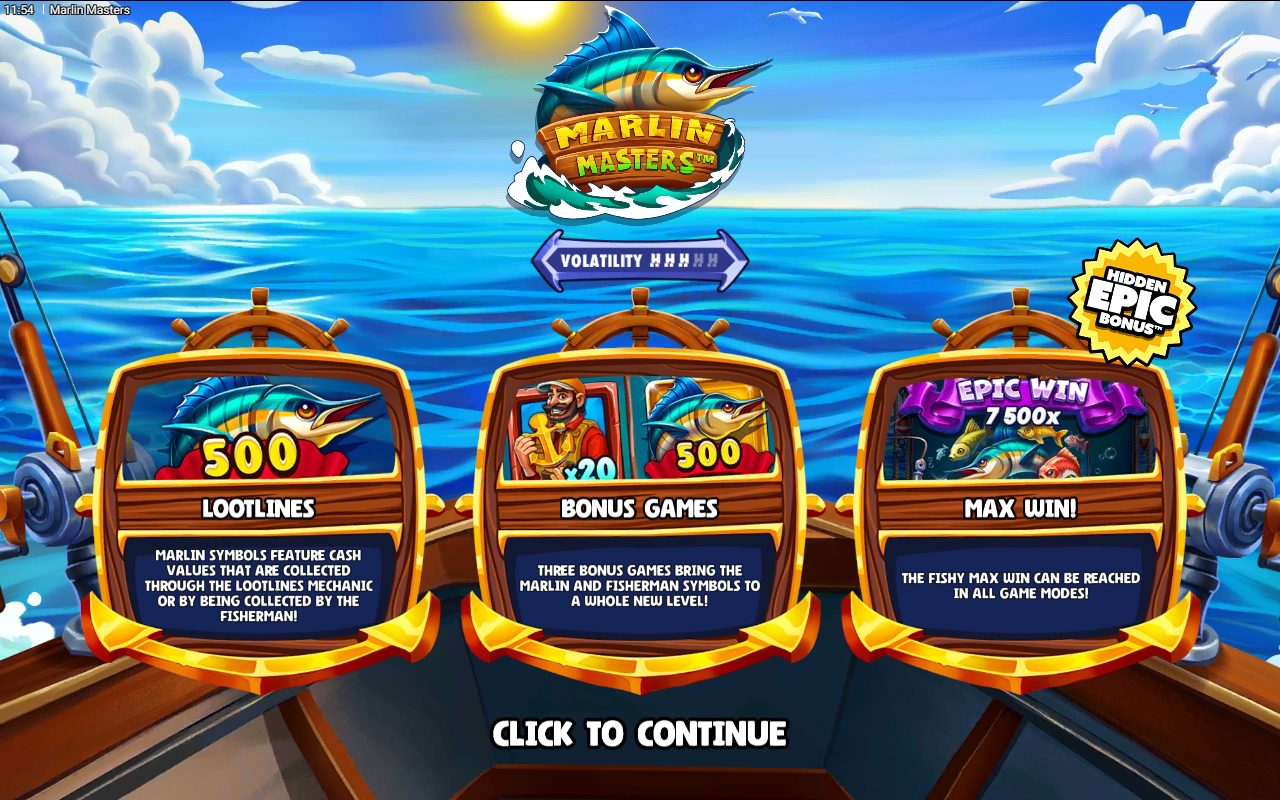 Marlin Masters game lobby