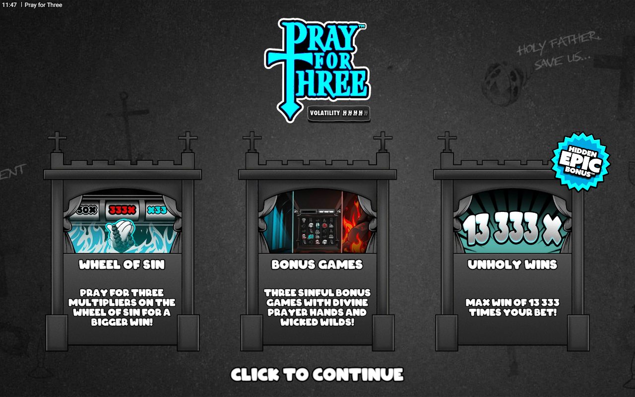 Pray for Three game lobby