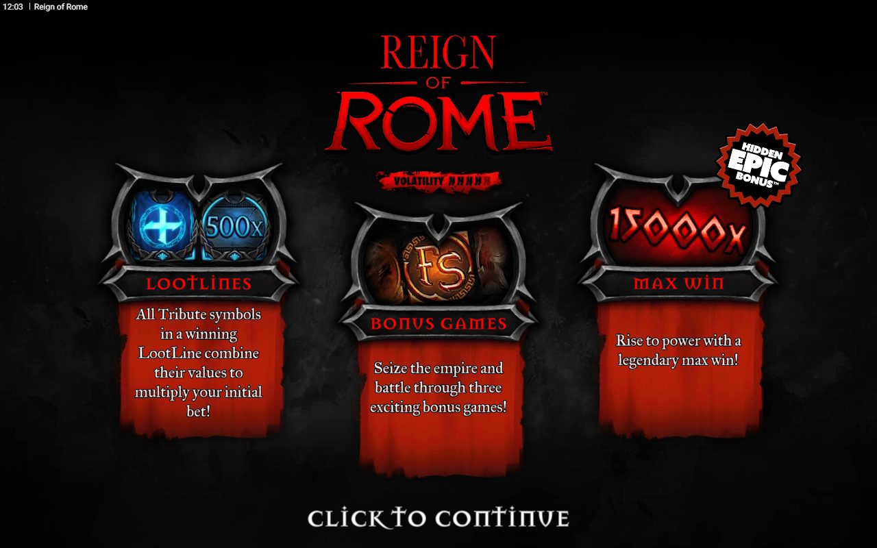 Reign of Rome game lobby
