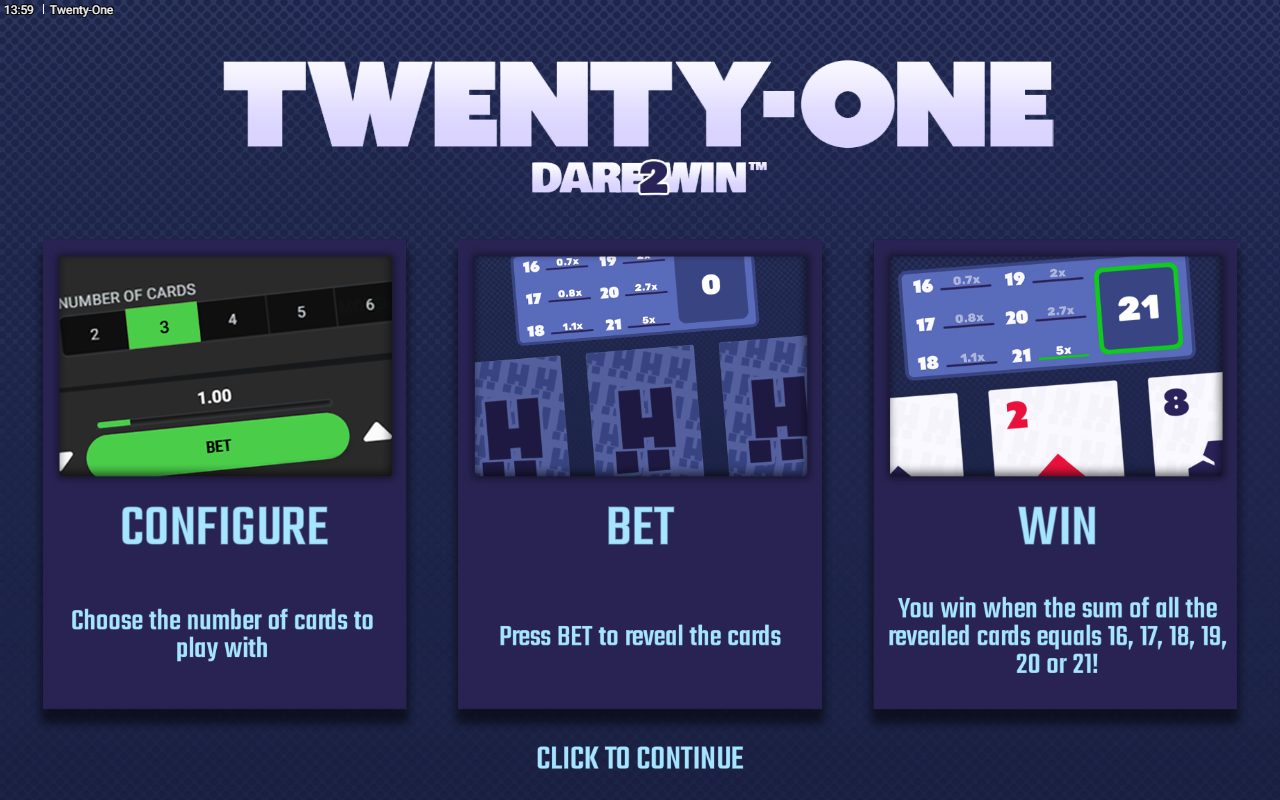 Twenty-One game lobby