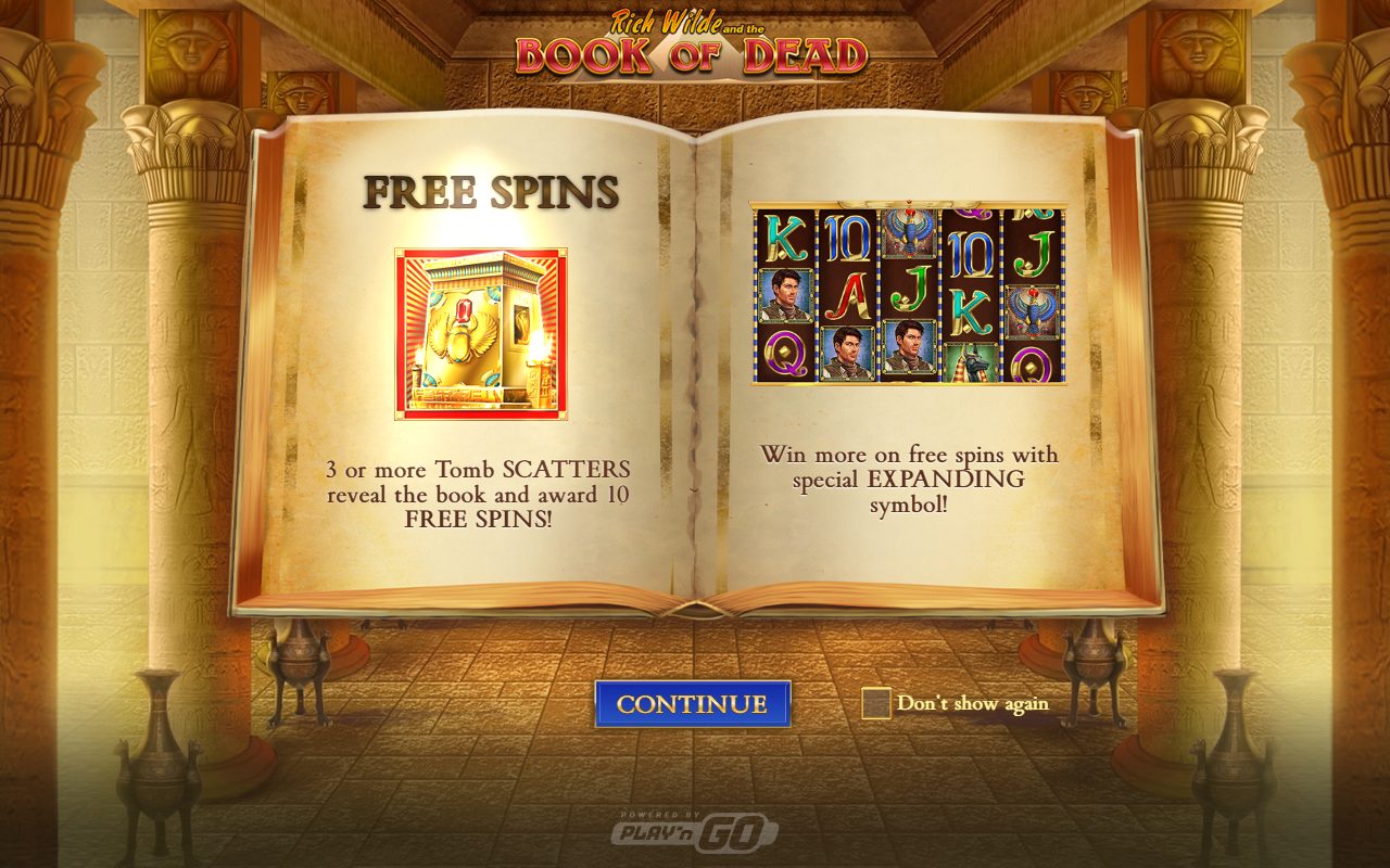 Book of Dead game lobby
