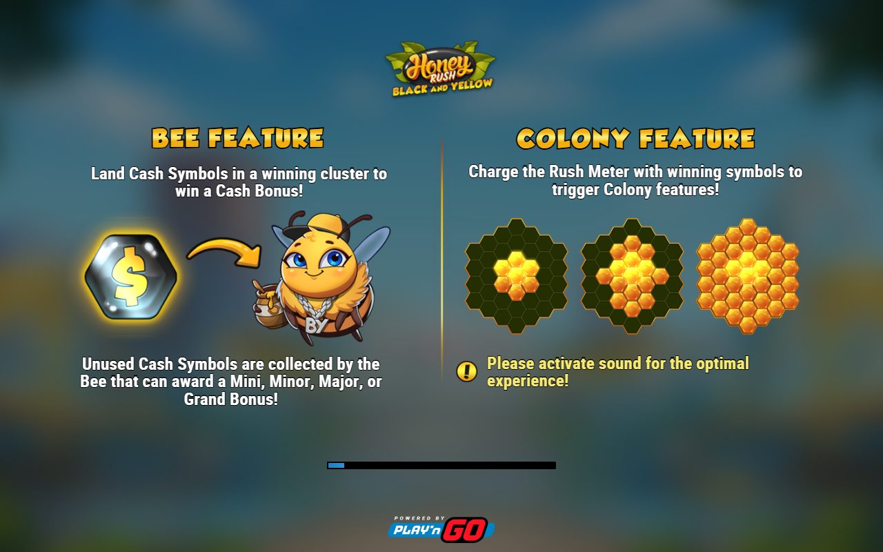 Honey Rush Black and Yellow game lobby