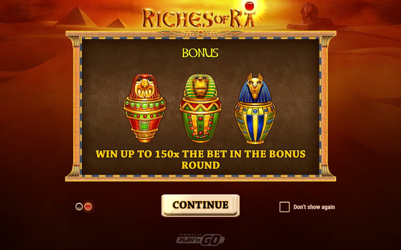 Riches of Ra game lobby