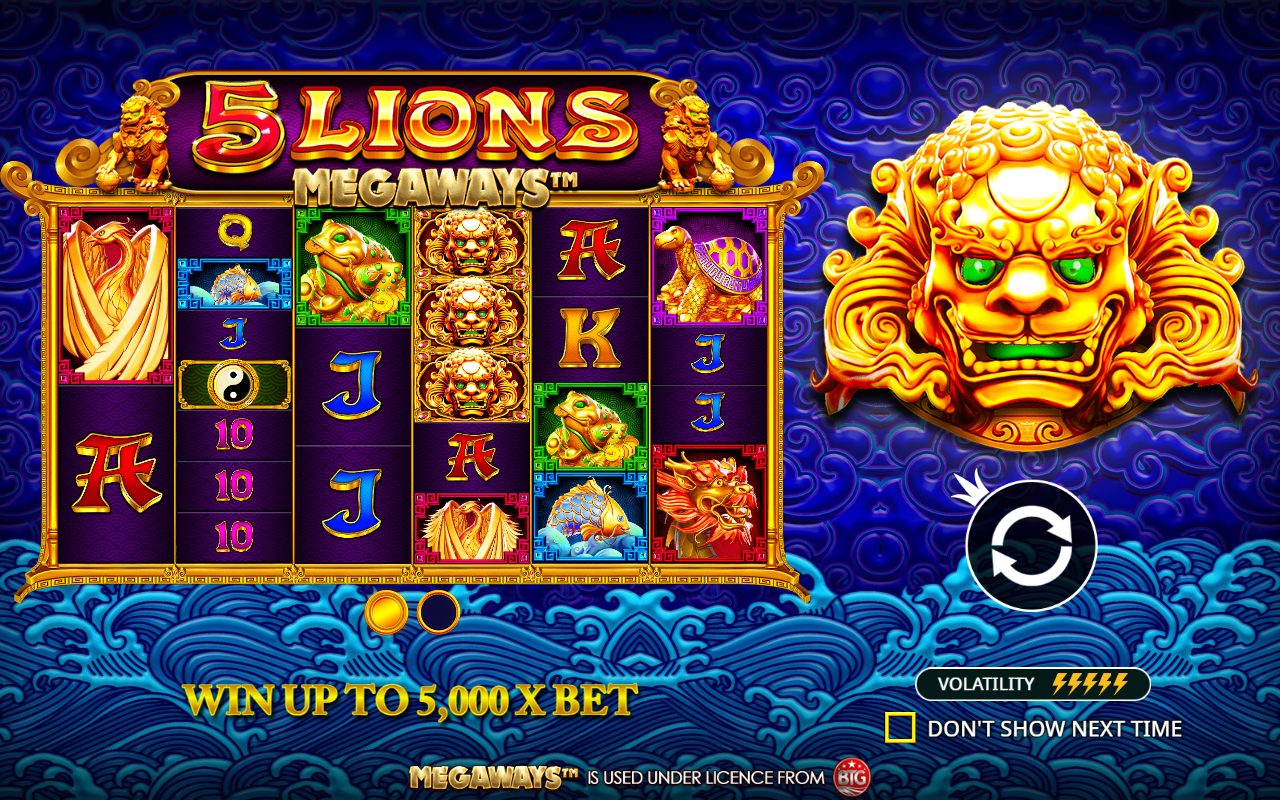 5 Lions Megaways game lobby