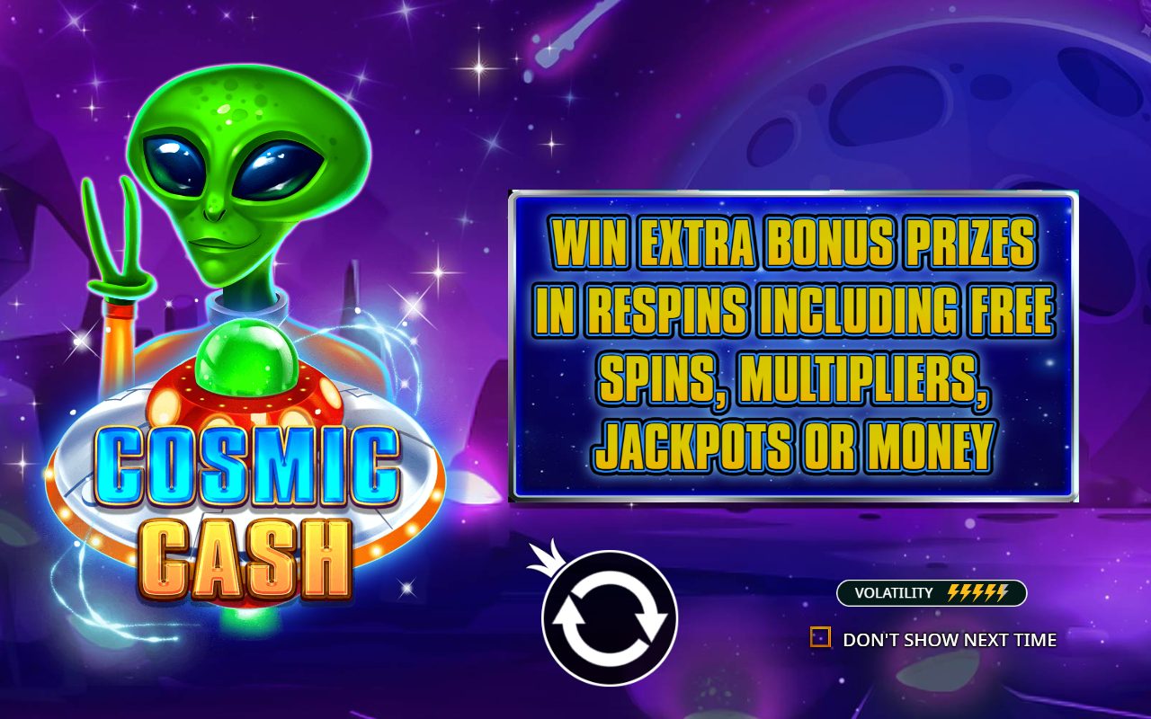 Cosmic Cash game lobby