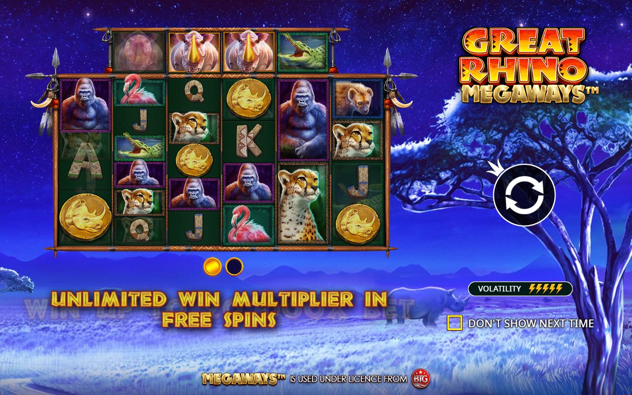 Great Rhino Megaways game lobby